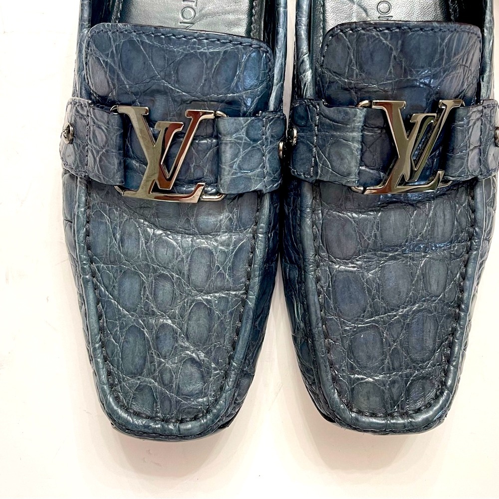 Louis Vuitton Blue Crocodile leather skin Loafers - Picture 4 of 7